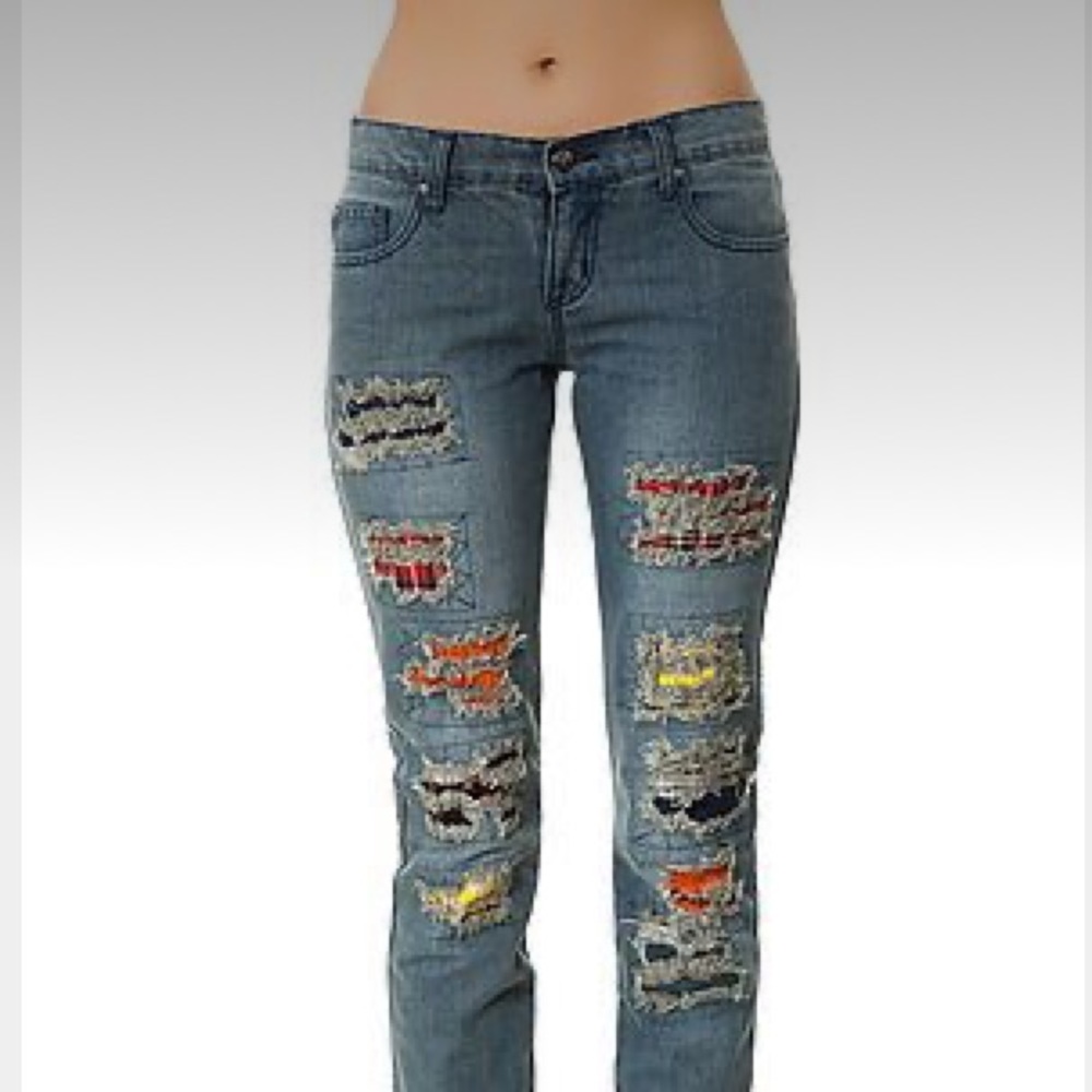 NWOT Tripp NYC Ripped & Confused Patchwork Jeans